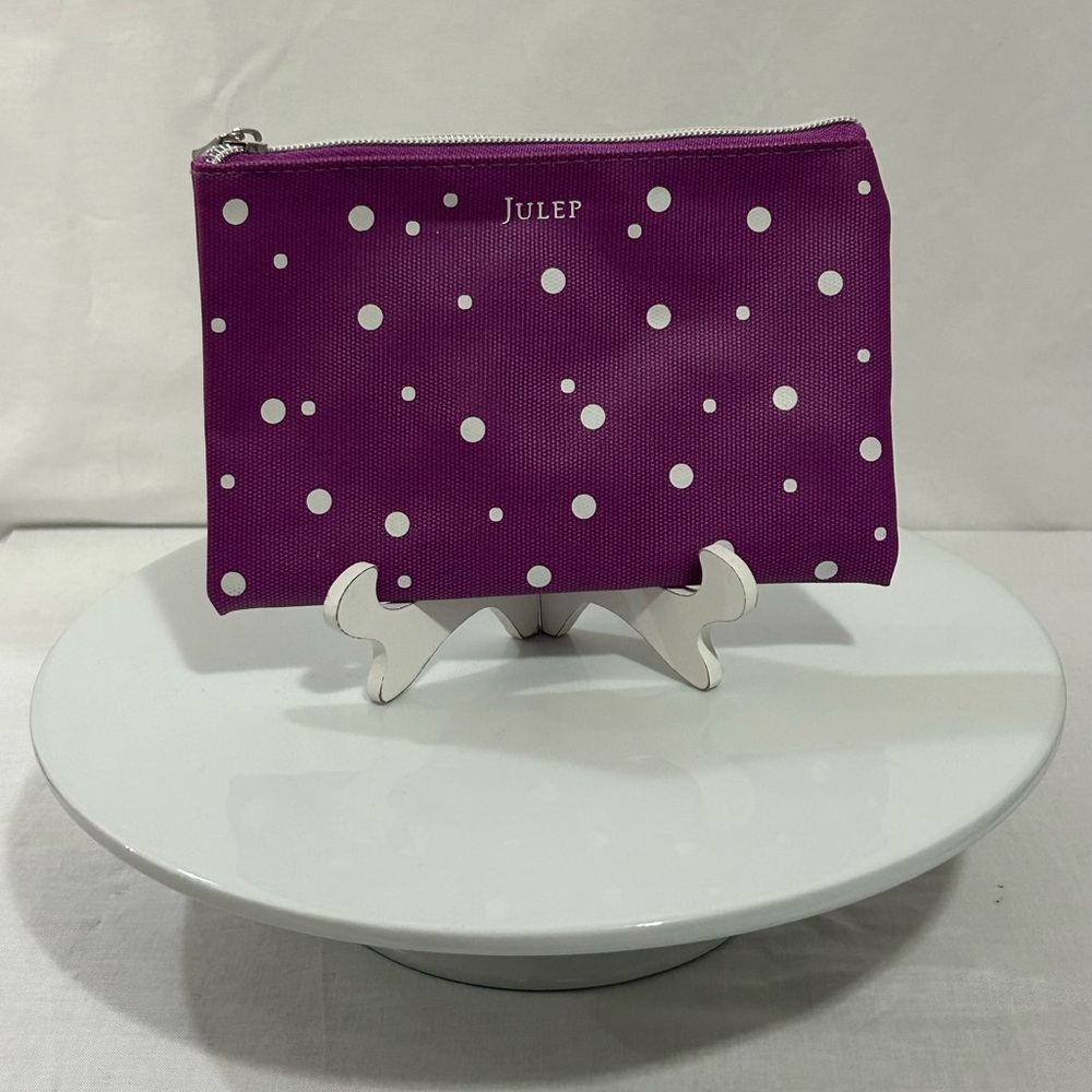 Julep - Purple & White Polka Dot Zip Pouch